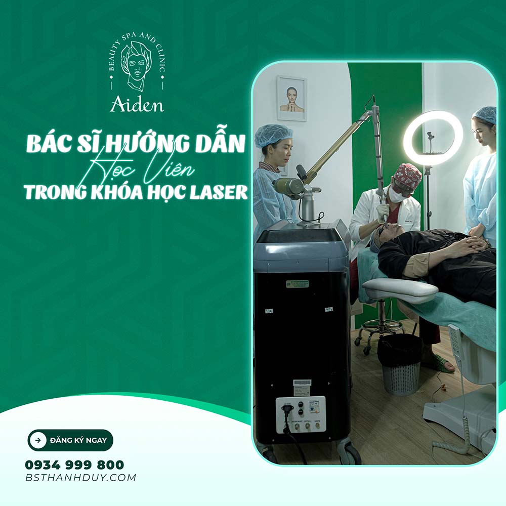 Đào tạo điều trị da thực hành thực tế cùng bác sĩ da liễu tại aiden